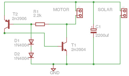 A circuit diagram of a printed circuit board