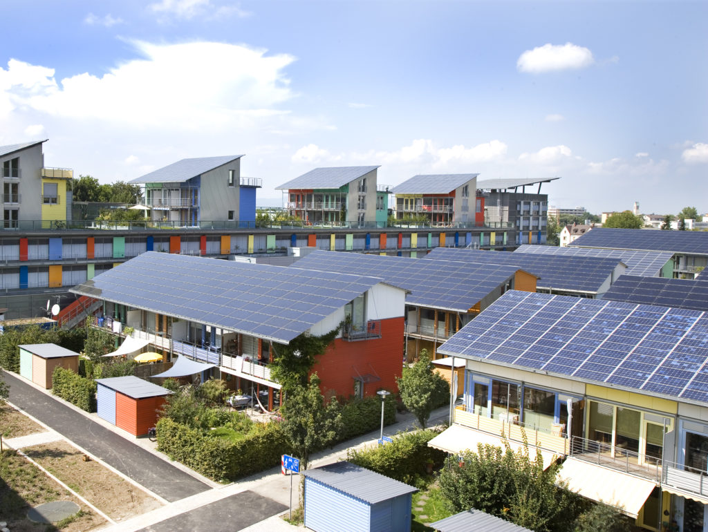 Picture of solar microgrids in use in Germany.  