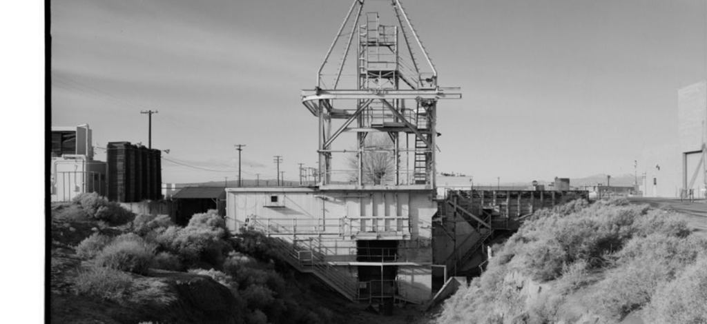 GE jet engine testing facility.  this is a test stand located at the Jet propulsion laboratory at Edwards Air Force Base, Boron, Kern County, California