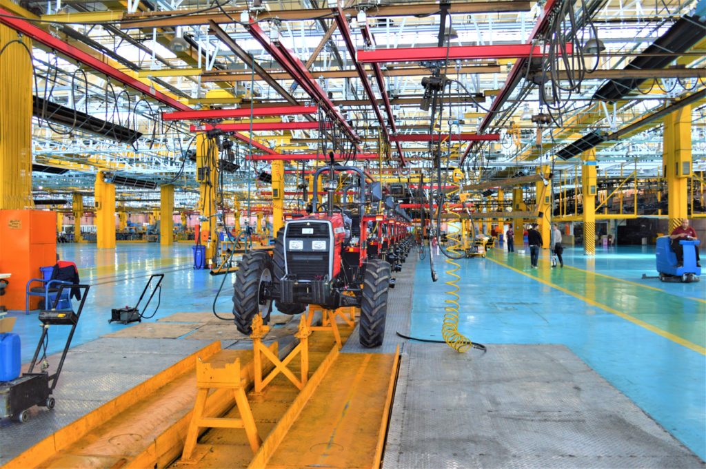 Machine repairs keep assembly lines humming, like this tractor assembly line. 