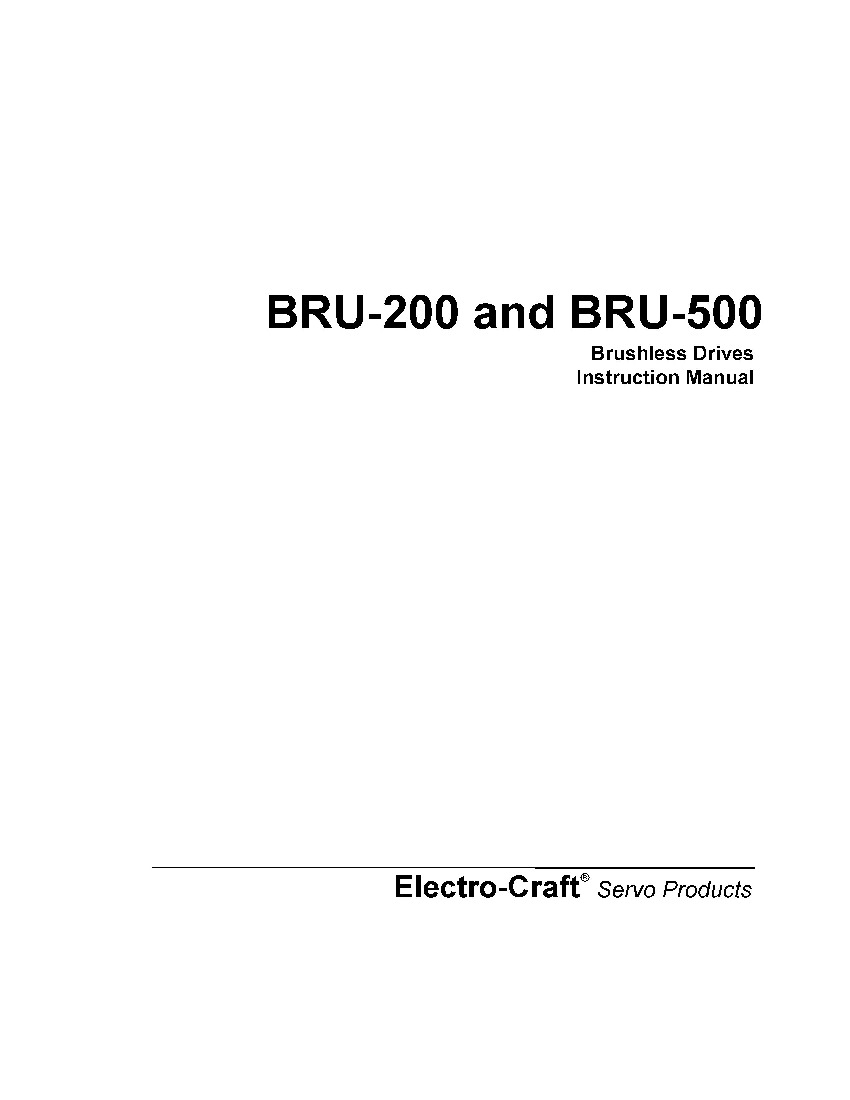First Page Image of Bru_500_Brushless_Drive_Instruction_Manual.pdf
