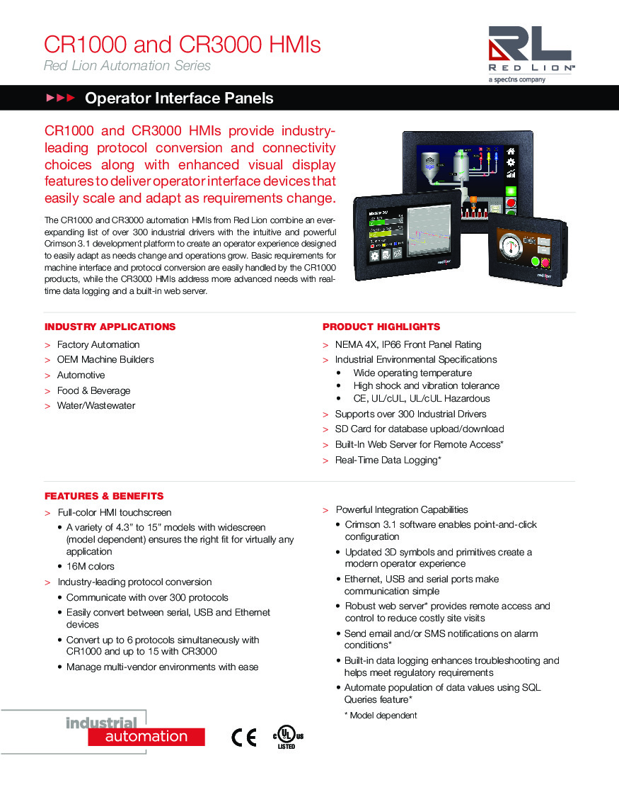 First Page Image of CR30001500000420_Red_Lion_Data_Sheet.pdf