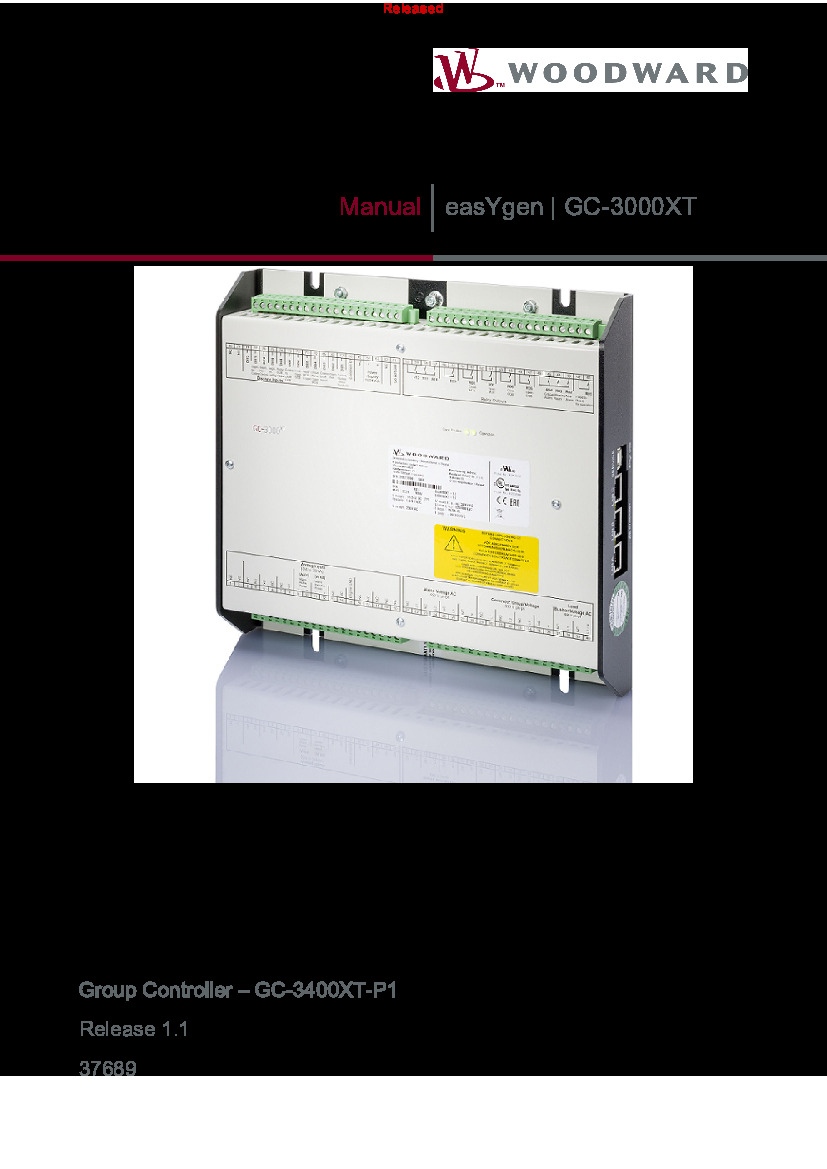 Woodward Inc Genset Controller Model easYgen-3500XT-P1-K51