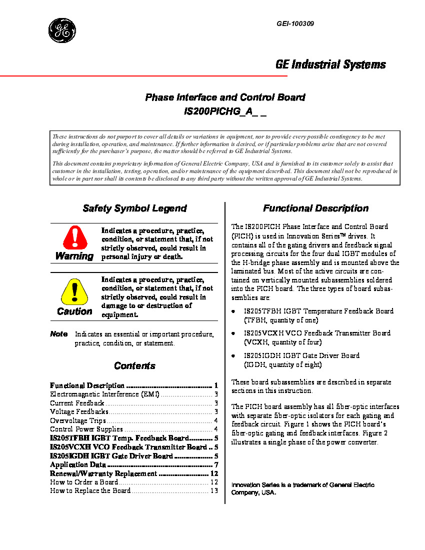 First Page Image of IS200PICHG1AGA-Instructional-Manual.pdf