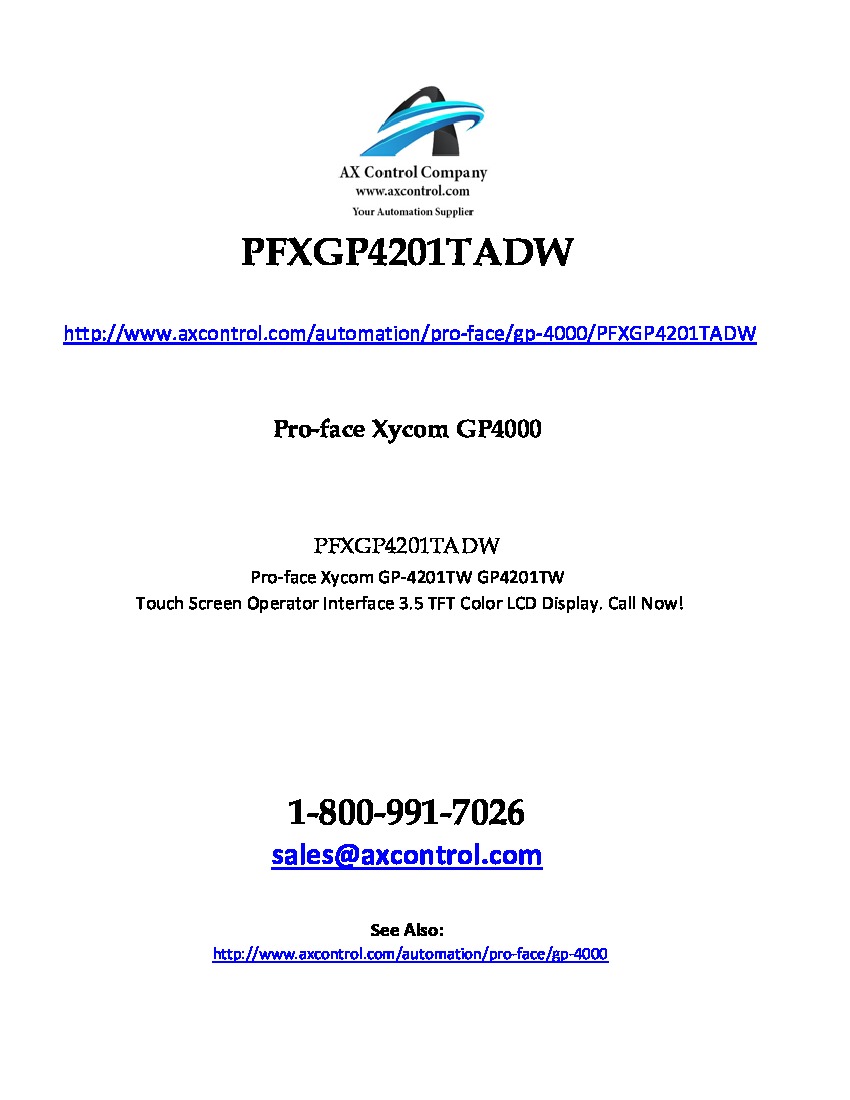 First Page Image of pfxgp4201tadw.pdf