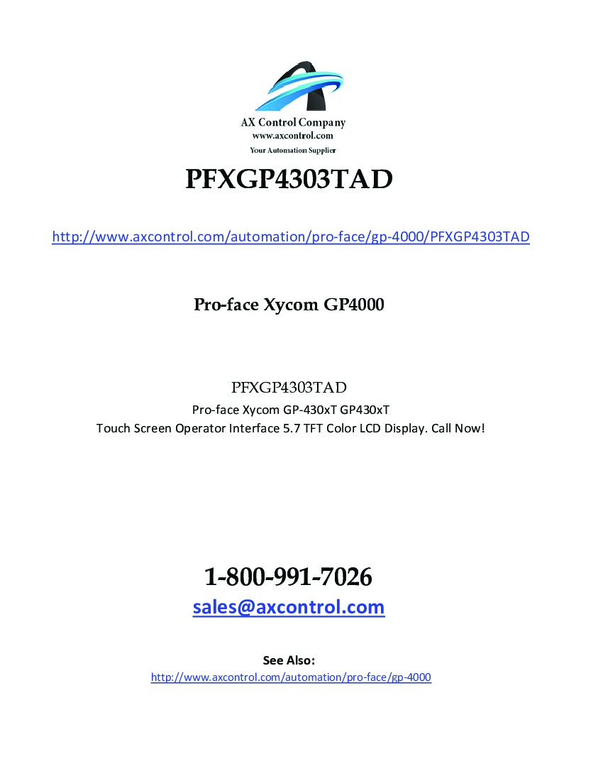 First Page Image of pfxgp4303tad.pdf