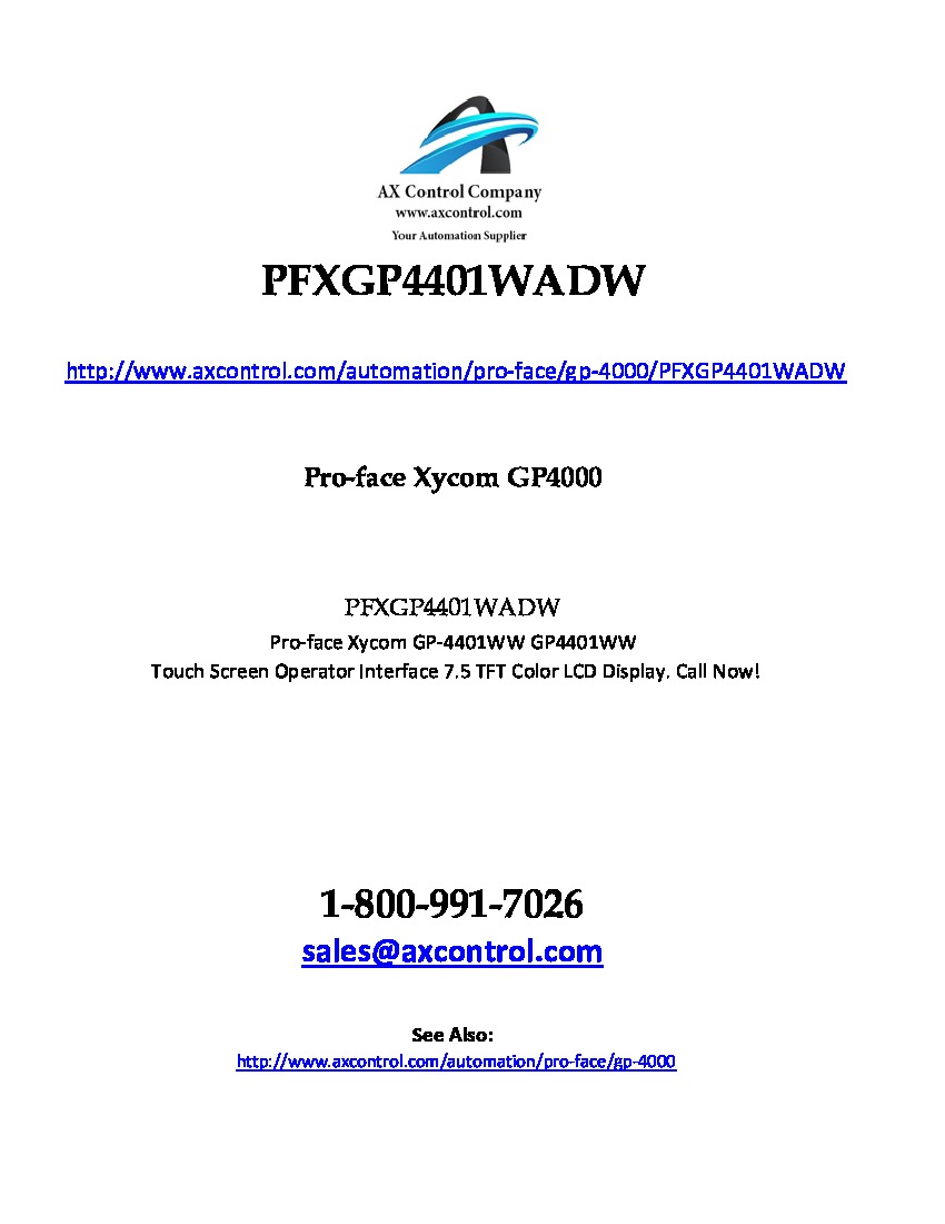 First Page Image of pfxgp4401wadw.pdf