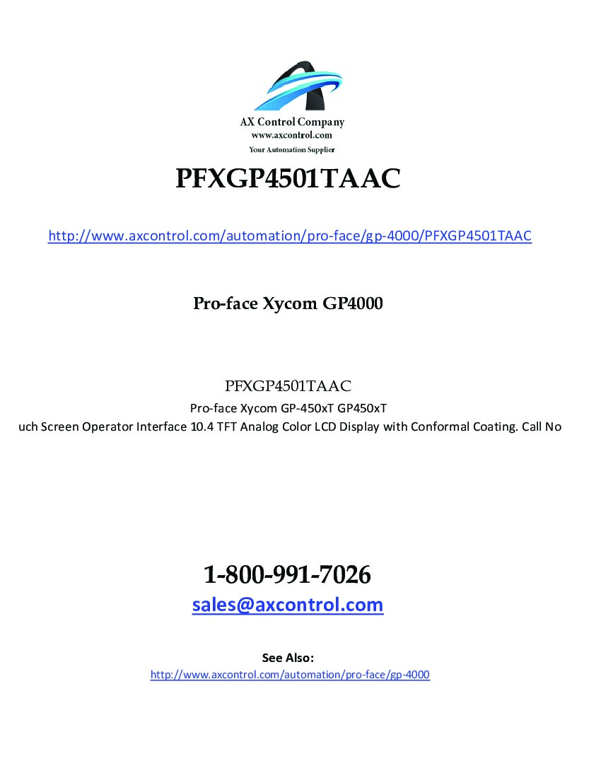 First Page Image of pfxgp4501taac.pdf
