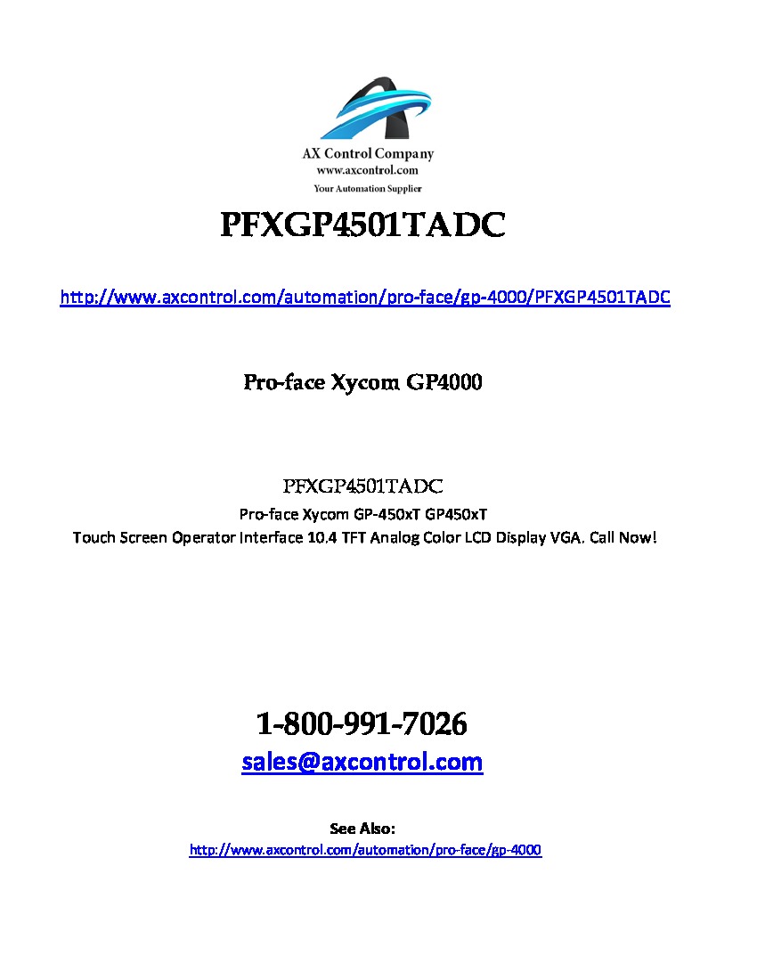 First Page Image of pfxgp4501tadc.pdf