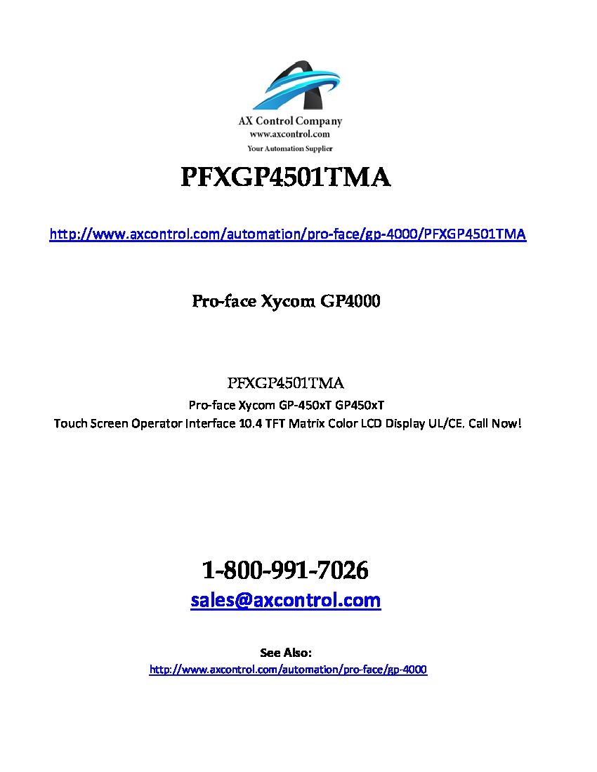 First Page Image of pfxgp4501tma.pdf