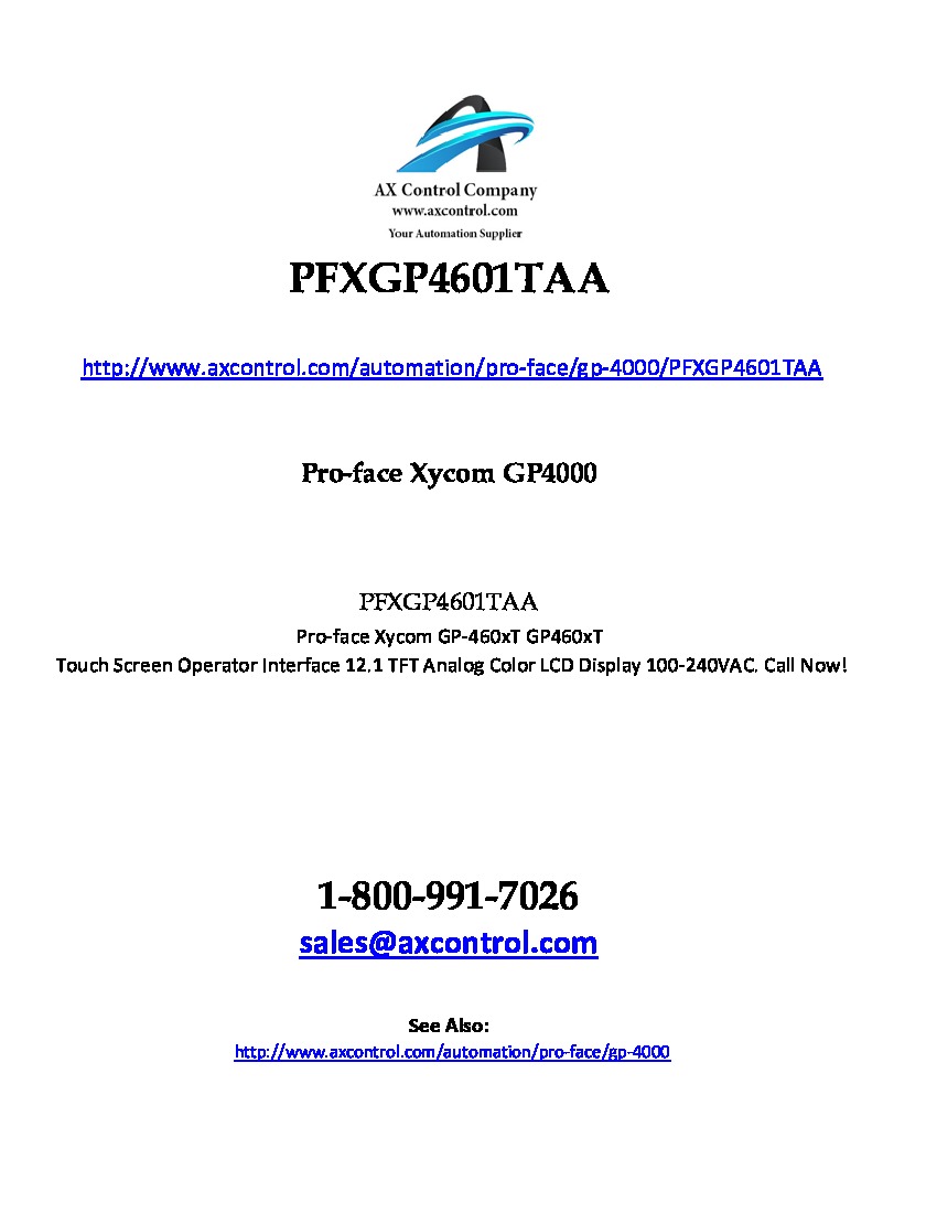First Page Image of pfxgp4601taa.pdf