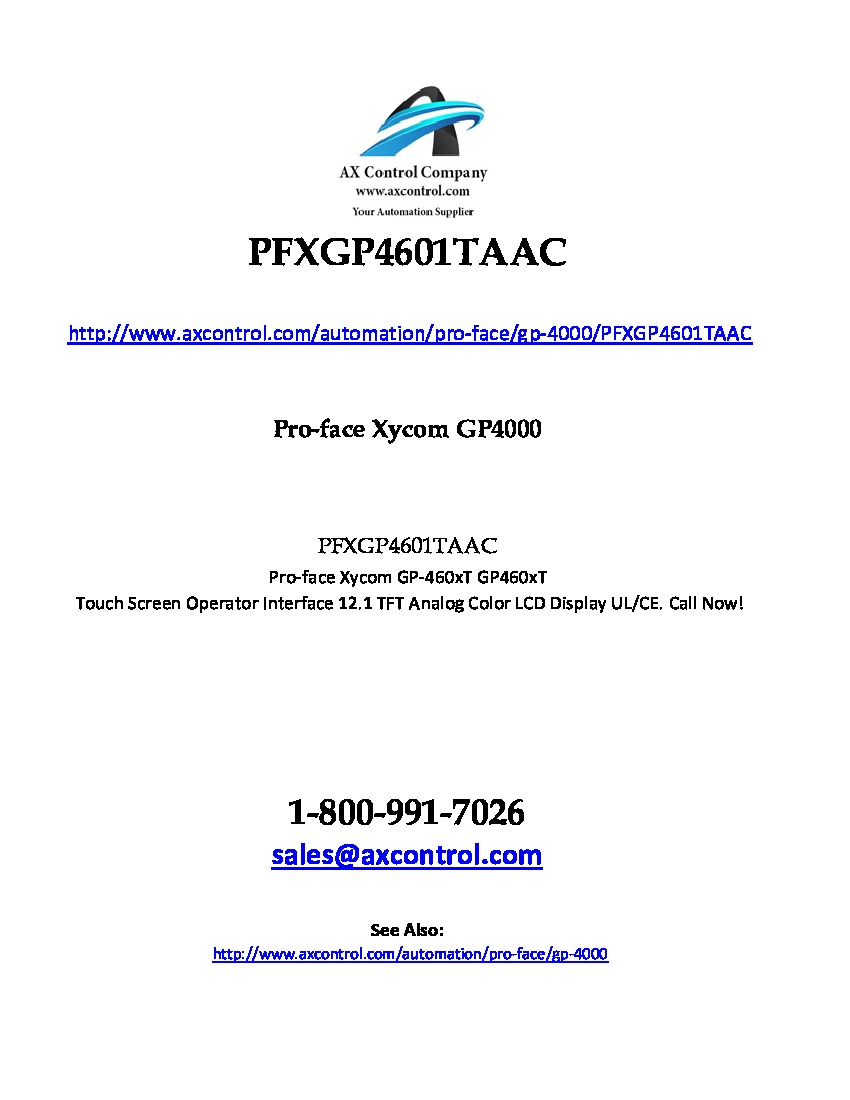 First Page Image of pfxgp4601taac.pdf