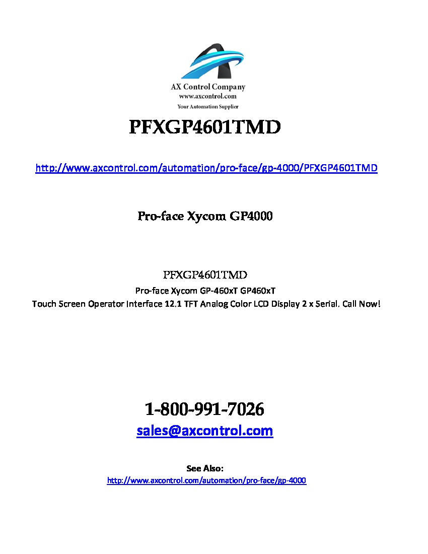 First Page Image of pfxgp4601tmd.pdf